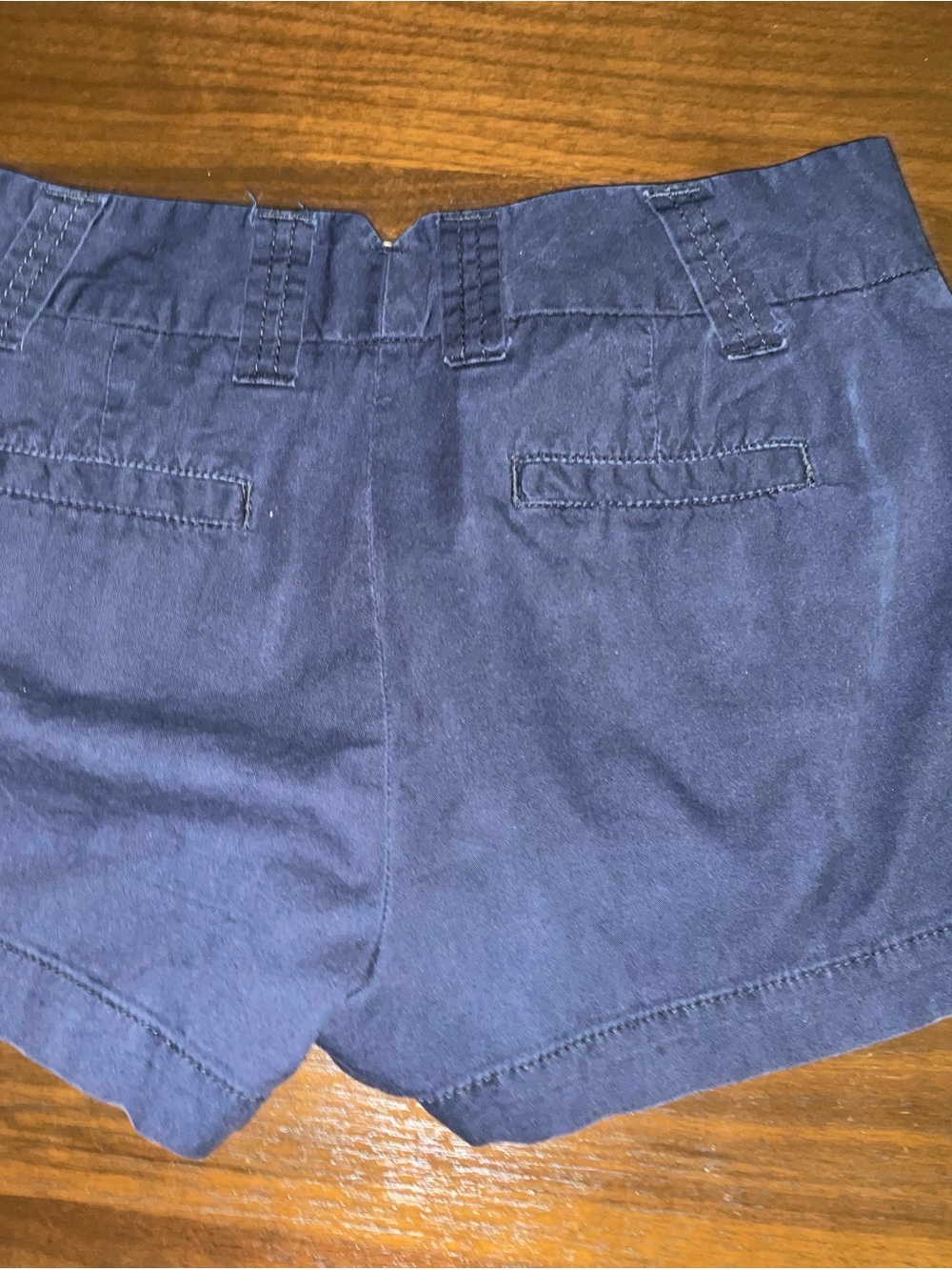 J. Crew Navy Women's Bike Shorts with Yellow Polka Dot Lining - Picture 4 of 6